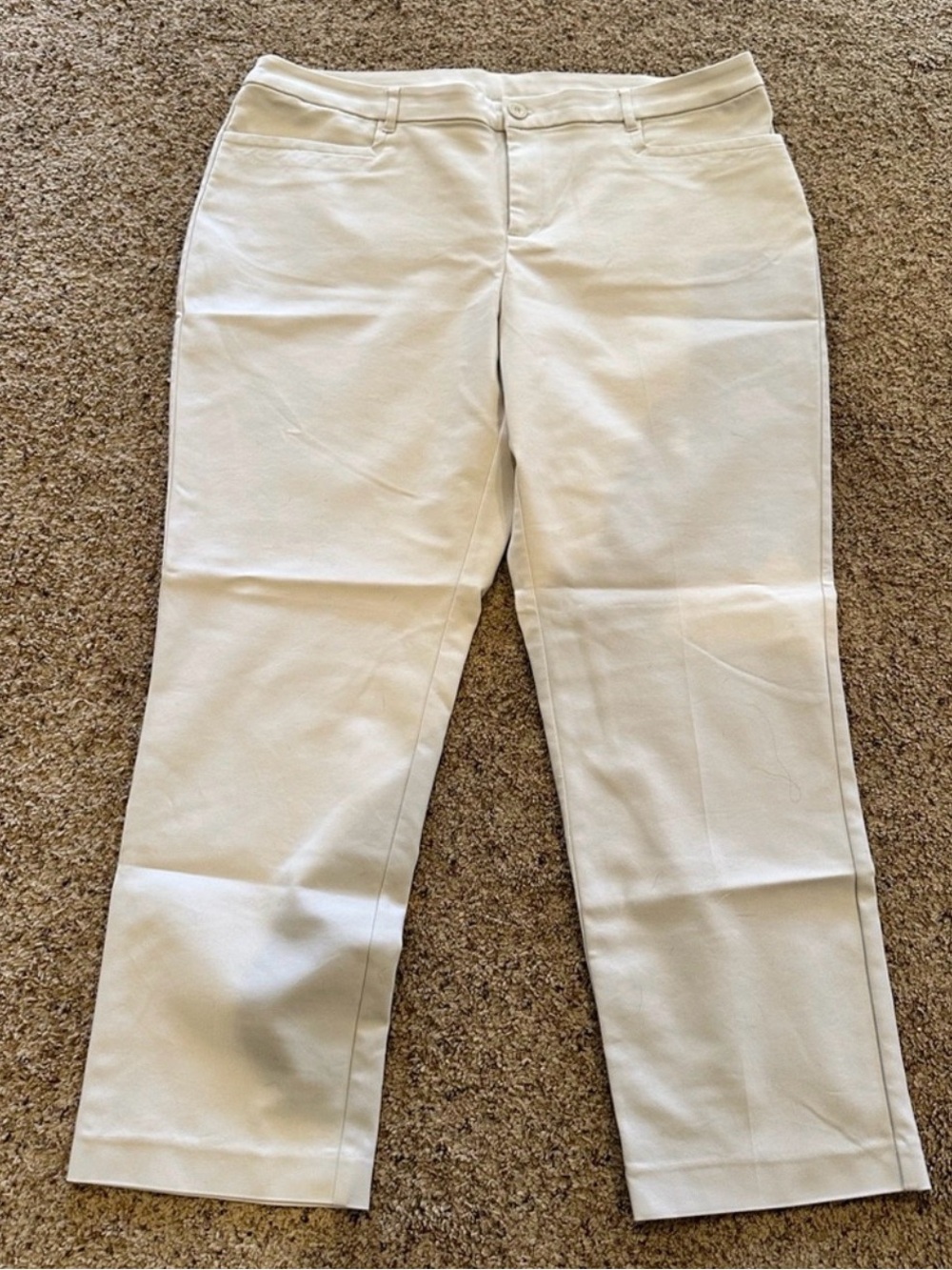 CJ Banks Cream Chinos - Classic Straight Fit